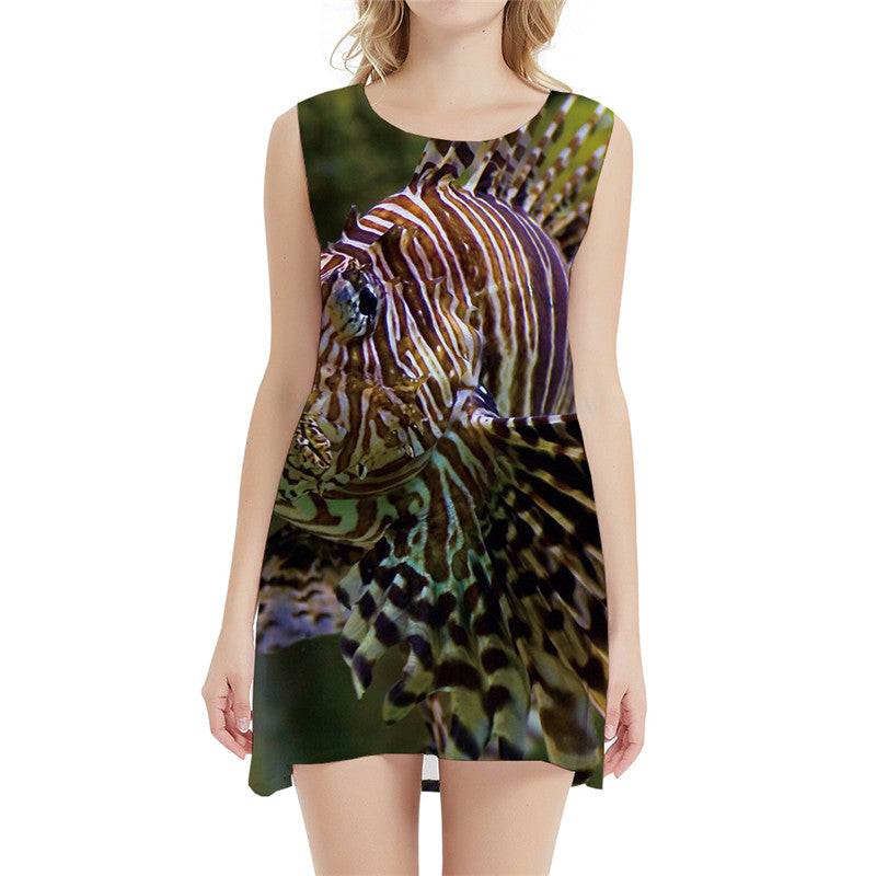 Fish Dress Women Gothic Short Animal Tank Funny Office Tropical Party  Womens Clothing Vintage
