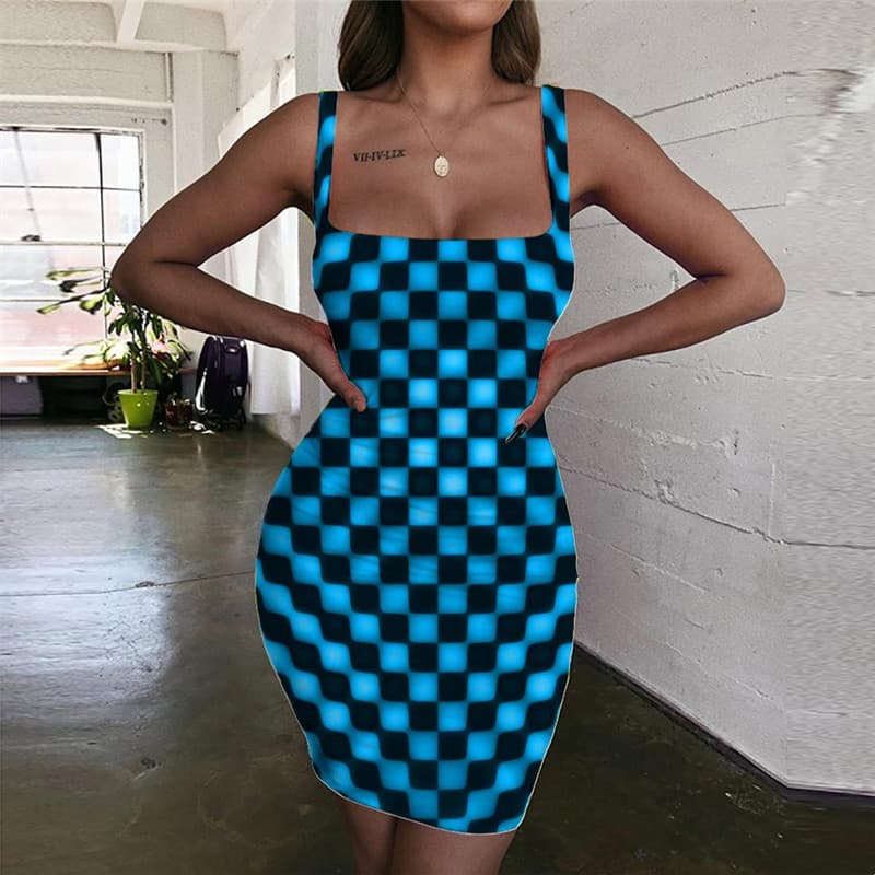 psychedelic bodycon dress Psychedelic Hippie Boho Bodycon Midriff Cutout Stretch Mini Dress