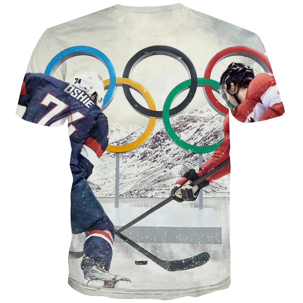 Hockey T shirts Men Ice T-shirts Graphic Game T shirts Funny Movement