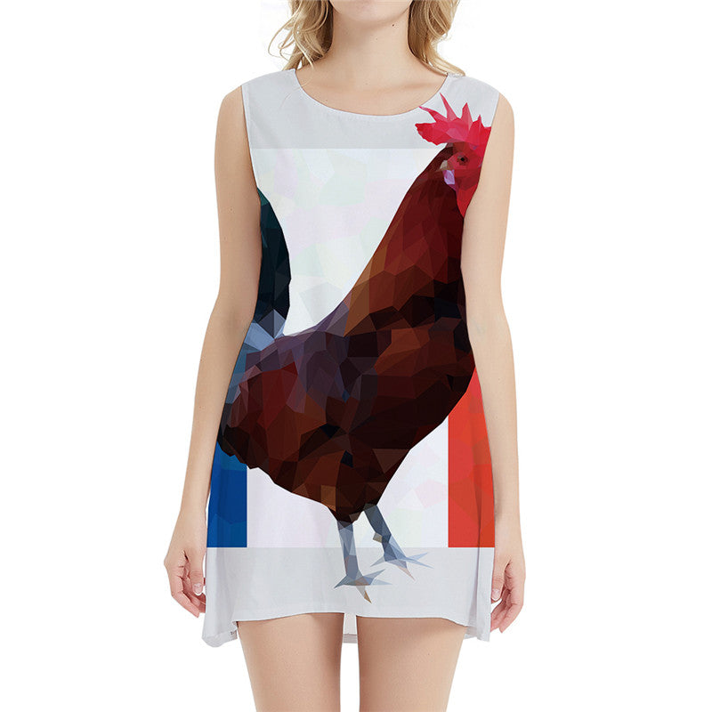 Chicken Dress Women Animal Tank Geometric Ladies Dresses Colorful Korean  Style Gothic Vestido Sexy Womens Clothing Tassel