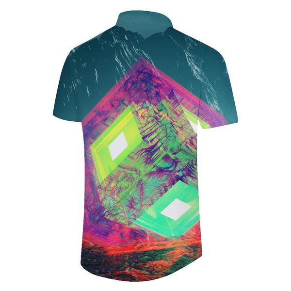
Square Glowing Geometric Pattern Tropical Beach Shirt Men's Hawaiian Shirt Button Short Sleeve Shirt Geometric
                