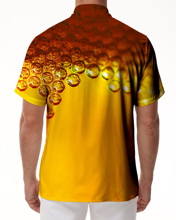 
Bubble Gold Yellow 3d Printed Pattern Shirt Outdoor Mens Casual Hawaiian Button Print Geometric Beachwear Shirt Short Sleeve
                