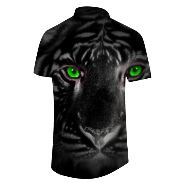 
3D Printed Men's Animal Lion Short Sleeve Shirt Button-Down Collar Vintage Bowling Shirt Hawaiian Casual Loose Beach Shirt
                