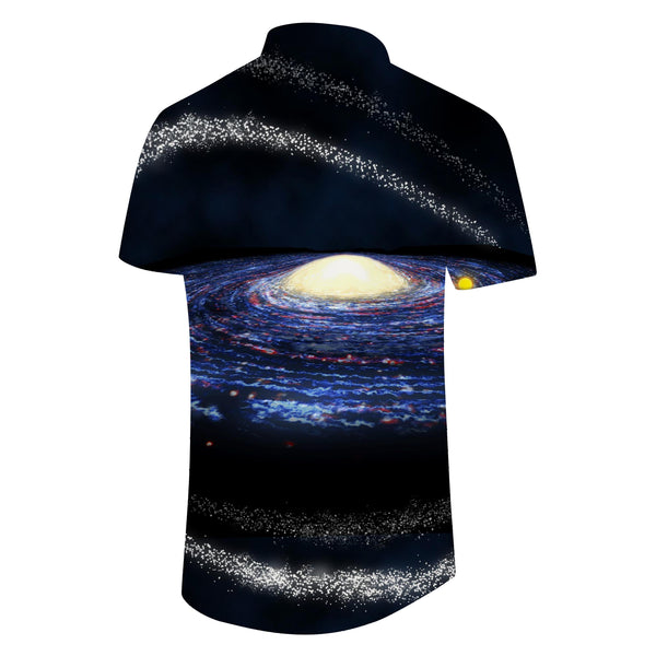 
Hawaiian Mens Casual Black Galaxy Summer Shirt Everyday Loose Shirt Vacation Beach Button Lapel
                