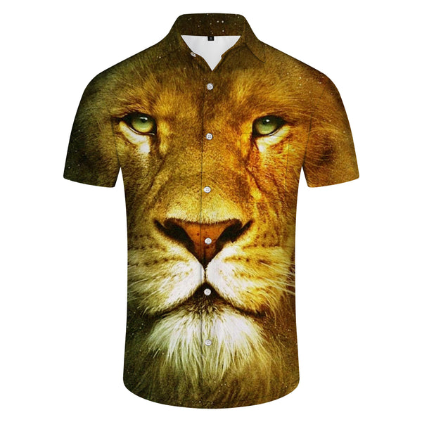 
Jamaican Reggae Lion Hawaiian Shirt Men's Summer Beach Print Short Sleeve Button Shirt
                