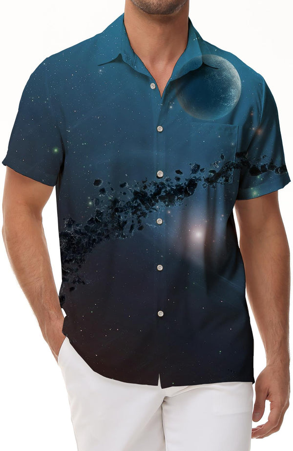 Digital Printing Men's Button Lapel Hawaiian Shirt Short Sleeve Casual Shirt Beach Vacation Casual Top Summer Clothing Men
