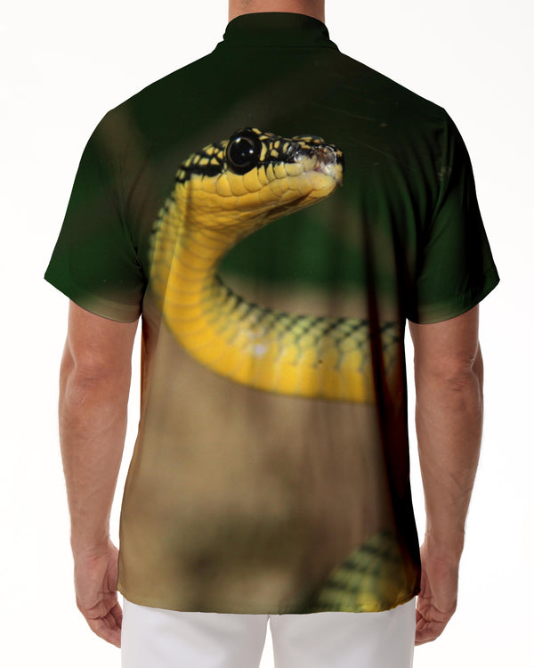 
Funny snake totem men's short-sleeved shirt fashionable urban trend classic comfortable hip-hop summer short-sleeved shirt
                