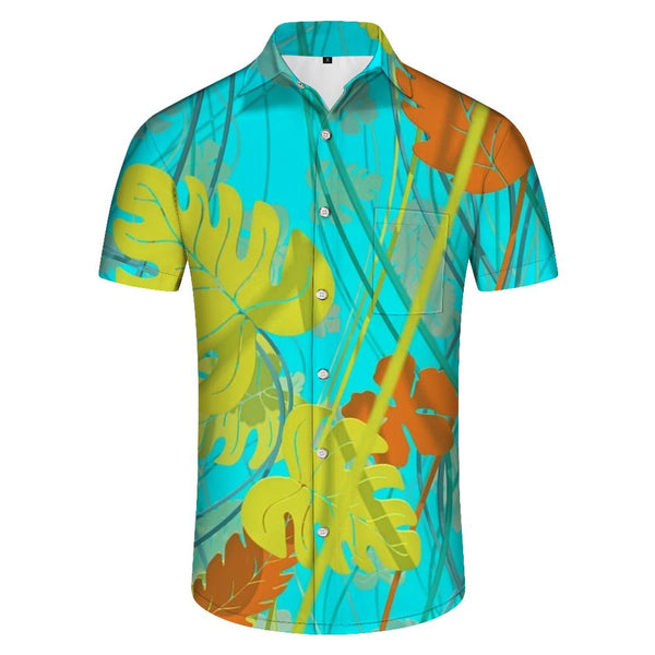 
Coconut Leaf Fun Cool Print Hawaii Comfortable Casual Short Sleeve Fashion Pattern Tropical Men's Short Sleeve Shirt Tops
                
