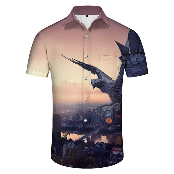 
Snake Eagle Close Up Face Hawaiian Shirt Mens Casual Short Sleeve Button Down Dress Shirt Lapel Tie Pocket
                