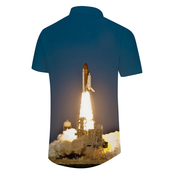 
Launch Rocket Center Space Shuttle Men's Casual Short Sleeve Hawaiian Button Tropical Four Seasons Fashionable Suitable Breathable
                