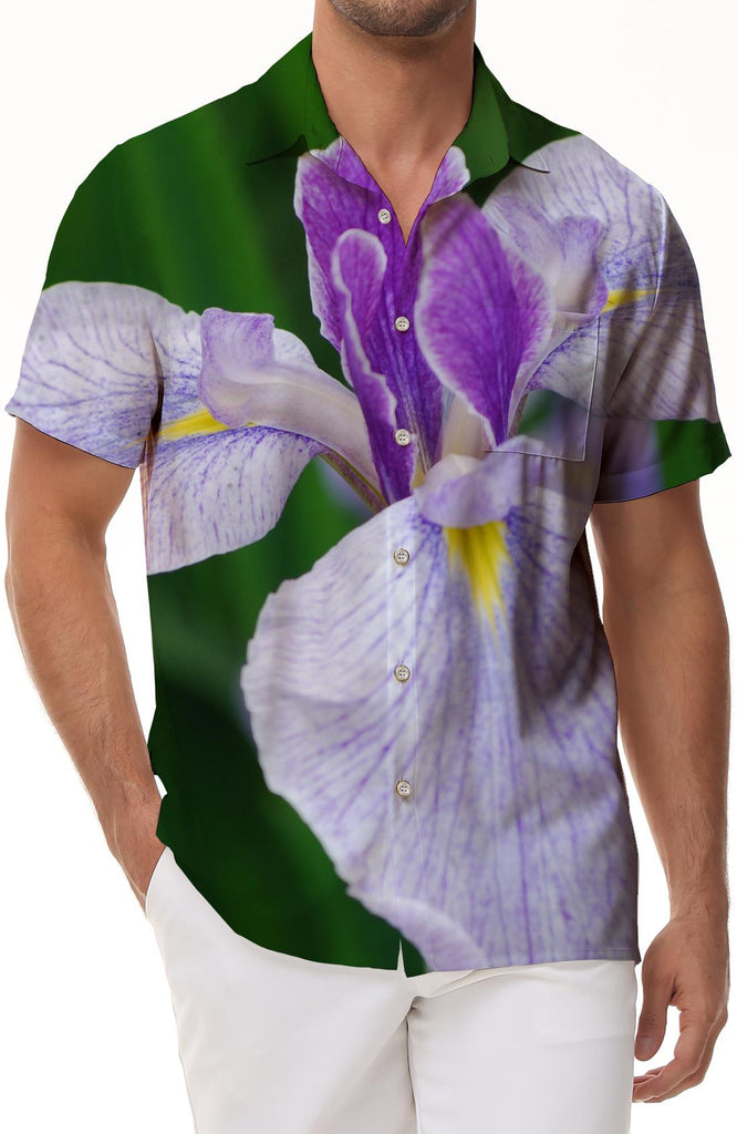 Men's Fashion Comfortable Breathable Hawaiian Shirt Shirt Iris Butterfly Tropical Beach Shirt Tops