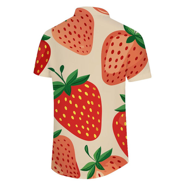 
Hawaiian Mens Casual Strawberry Fruit Casual 3D Printed Beach Short Sleeve Shirt Brand Imported Clothing Streetwear Vacation
                