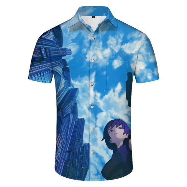 
Japanese Cartoon Blue Sky Hawaiian Shirt Men's 3D Printed Short Sleeve Shirt Loose Everyday
                