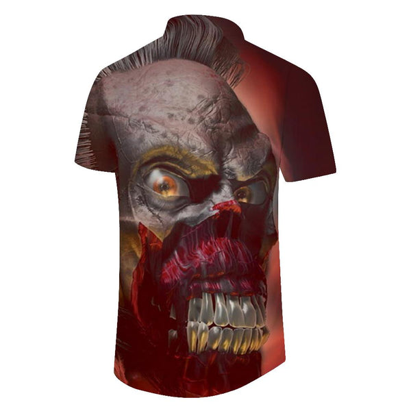 
Novelty 3D Printed Skull Men's Casual Loose Flame Skull Pattern Short Sleeve
                