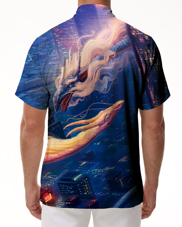 
Fashion Ssangyong Men's Hawaiian Shirt Printed Short Sleeve Button-down Shirt Classic Style Casual Summer Tops
                
