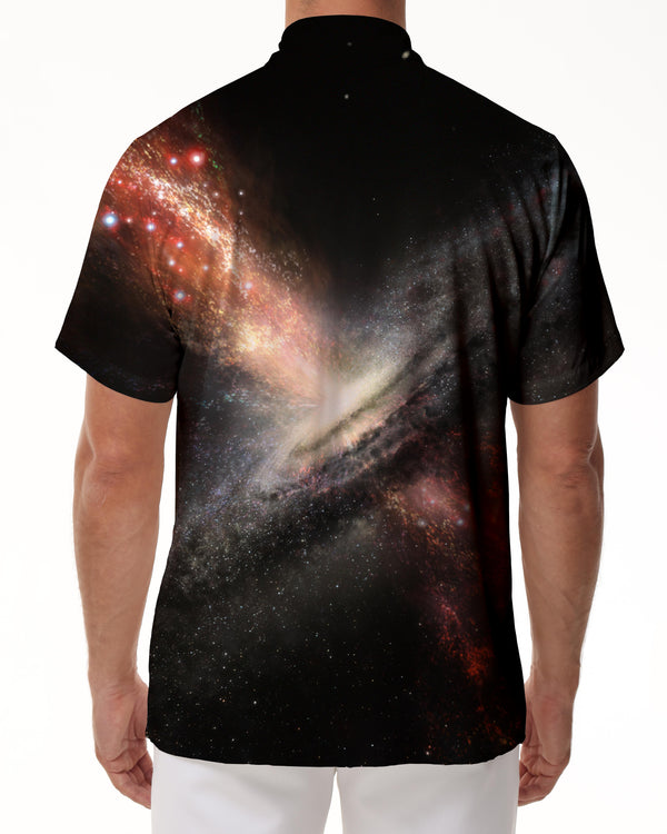 
Fantasy Spiral Galaxy Men's Casual Button Short Sleeve Hawaiian Shirt Cool Hawaiian Shirt
                