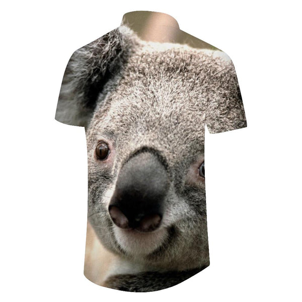 
Cute Koala Four Seasons Hawaiian Short Sleeve Shirt Men's Casual Loose Short Sleeve Shirt Button Shirt Casual Shirt Beach Seaside Trend
                