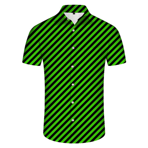 
Green black plaid shirt short sleeve casual men's fashion men's casual draw digital printing button up collar cuffs short sleeve shirt men's
                