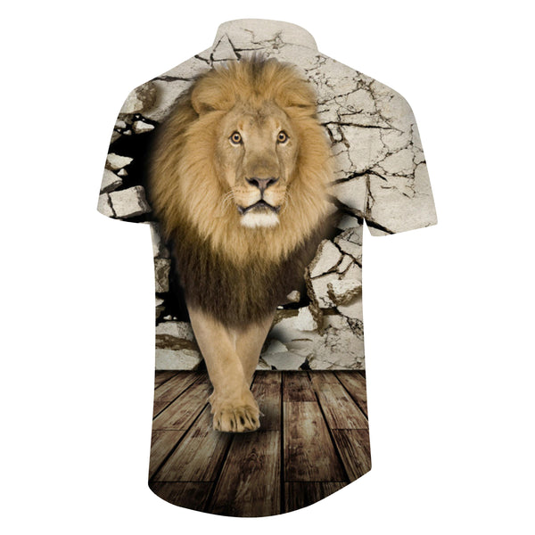 
Lion King Fashion Men's Shirt Short Sleeve Four Seasons Hawaiian Button Lapel Outdoor Home Party Clothing
                