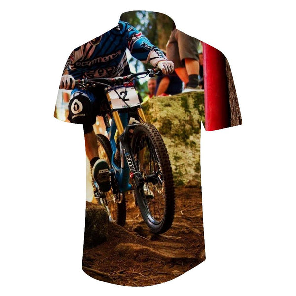 
Off-road sports motorcycle pattern fashion men's short-sleeved beach shirt Hawaiian shirt summer clothing lapel shirt casual tops breathable printing
                