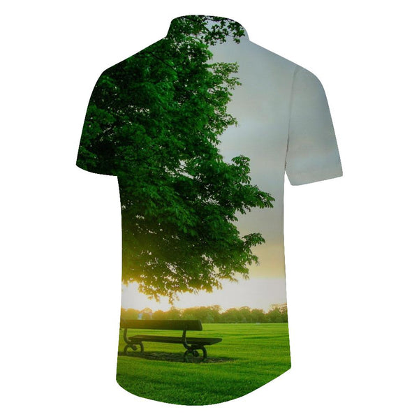 
Landscape Fun Nature Hawaiian Button Down Lapel Men's Casual Shirts for All Seasons and Occasions
                