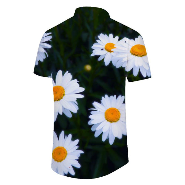 
White Daisy Short Sleeve Button Shirt Men's Loose Casual Short Sleeve Shirt Hawaiian Short Sleeve Shirt Button Lapel Tropical Four Seasons Shirt Short Sleeve
                