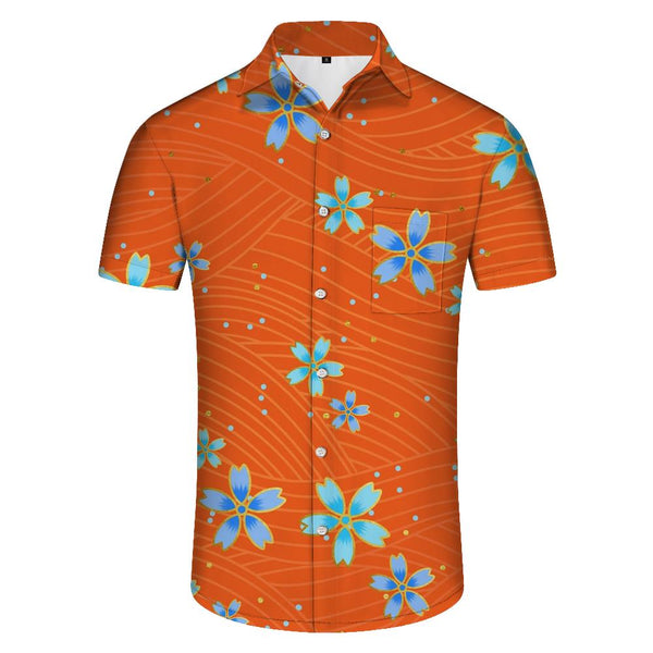 
Fashionable tropical four seasons summer men's casual loose short-sleeved shirt vacation beach seaside Hawaiian top regular style
                