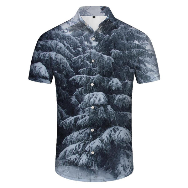 
Beach button short sleeve shirt men's summer casual short sleeve fashion Hawaiian lapel pocket short sleeve shirt print pattern
                