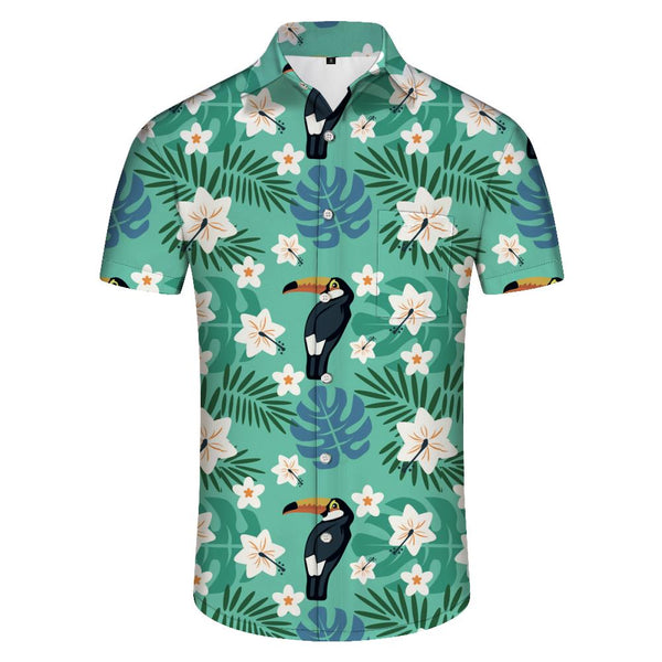 
Mens Hawaiian Shirt Casual Beach Summer Shirt Floral Button-Up Tropical Vacation Short Sleeve Shirt
                