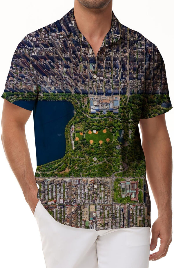 Men's 3D Printed Short Sleeve Hawaiian Shirt Casual Button-Up Shirt Soft and Comfortable Material Outdoor