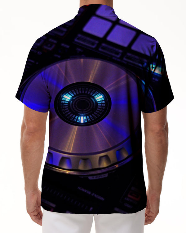 
Cool Hawaiian button-down lapel short-sleeved shirt for beach parties, men's casual daily vacation travel short-sleeved
                