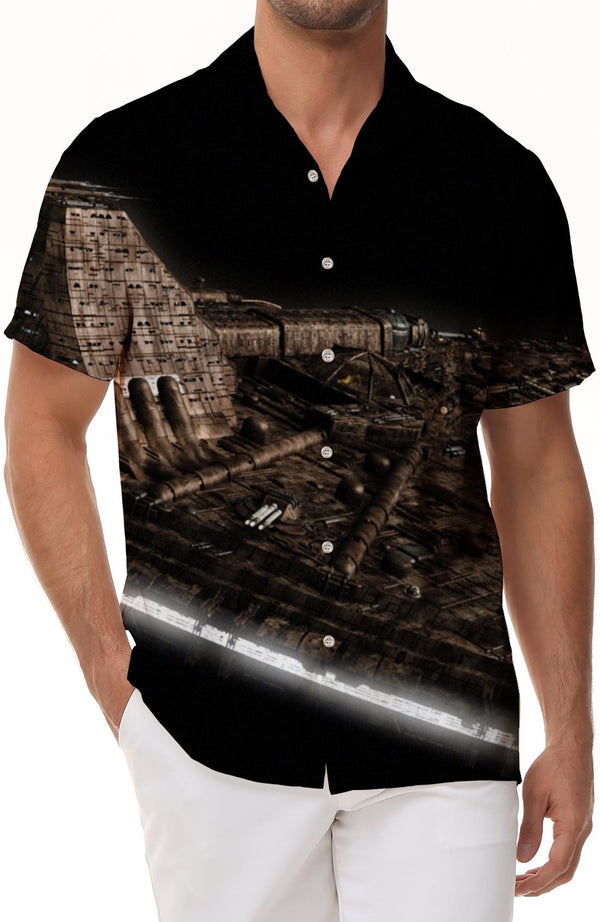 Ancient Egypt Secret Pyramid Hawaiian Shirt Men's Summer Beach Print Short Sleeve Button Top