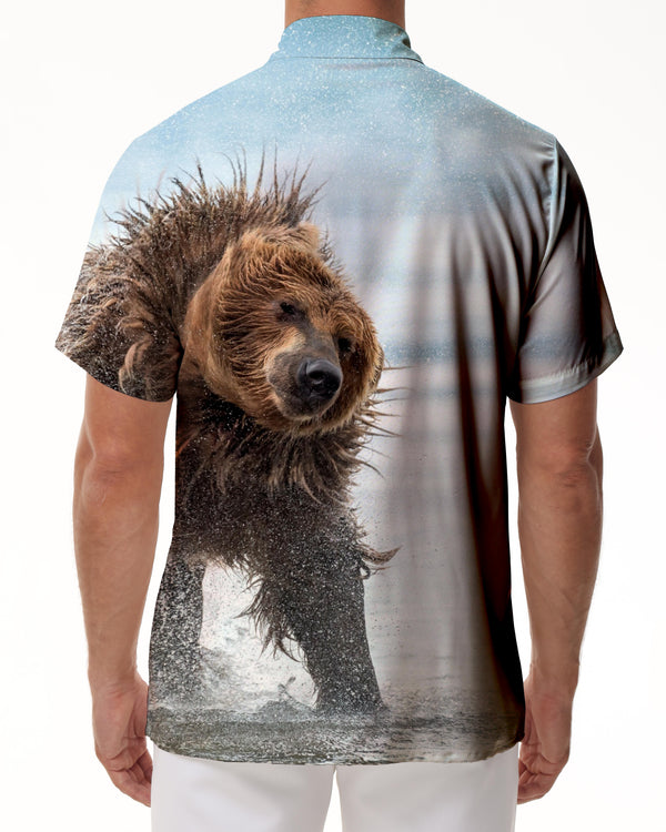 
Hawaiian Shirt 3D Animal Print Shirt Men's Hawaiian Shirt Short Sleeve Loose Top Bear Print
                