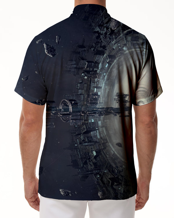 
Ancient Greek high-tech architectural culture planet casual regular short-sleeved men's style
                