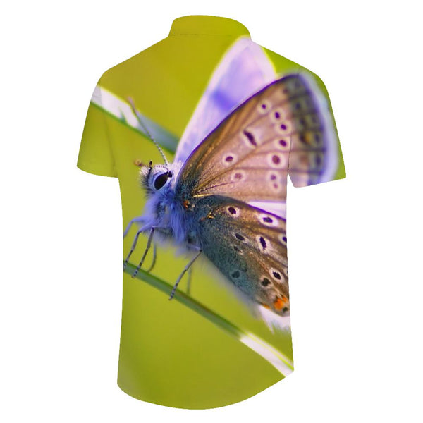 
Season Vintage Animal Print Short Sleeve Shirt Men's Button Lapel Top Fashion Design Four Season Shirt
                