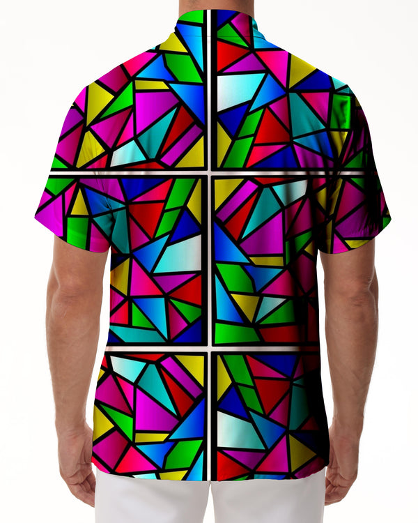 
Shape Color Men's Casual Loose Trendy Men's Hawaiian Shirt Regular Fit Short Sleeve Palm Tree
                