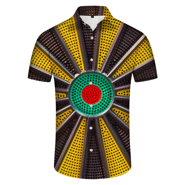 
Car tire digital print tropical Hawaiian button pocket short sleeve slightly stretch polyester fashionable and comfortable casual shirt
                