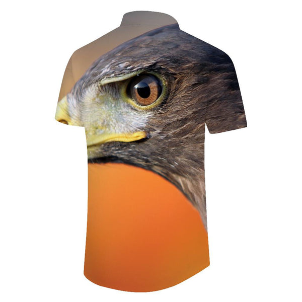 
Eagle Print Men's Shirt - Casual Short Sleeve Button Beach Tropical Shirt Fashion Summer
                