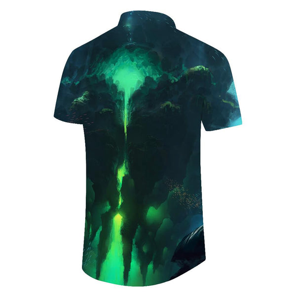 
Green Stone Wall Fashion Vintage Digital Print Hawaiian Shirt Men's Casual Button Short Sleeve Shirt Adult Outdoor Beach Tops
                