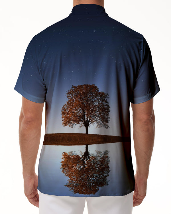 
Tree of Life Men's Hawaiian Shirt Casual Short Sleeve Button-Down Shirt with Pockets and Lapel
                