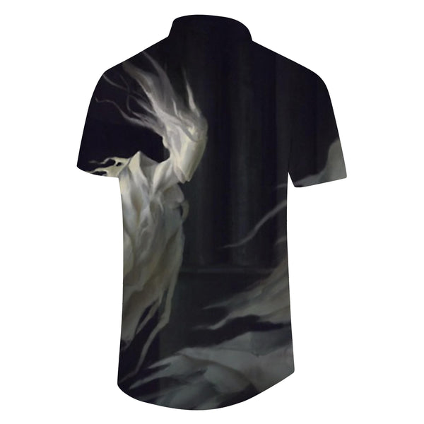 
Tropical Hawaiian Button Lapel Men's Street Shirt Printed Short Sleeve Shirt Abstract Style Black
                