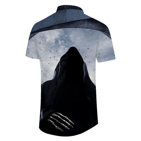 
Night of the Dead Skull Mens Casual Button Shirt Hawaiian Tropical Button Short Sleeve Top Cool for Summer
                