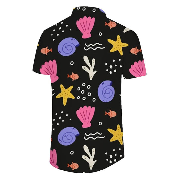 
Creative Cartoon Marine Life Fashionable Print Shirt Short Sleeve Casual Beach Button Top Fashionable Hawaiian Shirt Summer Men
                