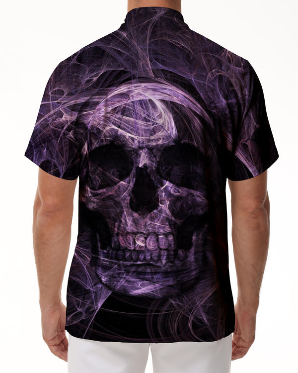 
Skull Print Men's Casual Loose Punk Style Clothing Gothic Design Skull Pattern Short Sleeve
                
