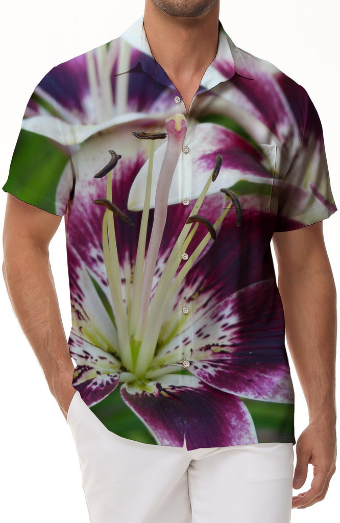 Outdoor soft modern men's casual daily travel shirt short sleeve fashion trend Hawaii four seasons tropical short sleeve shirt