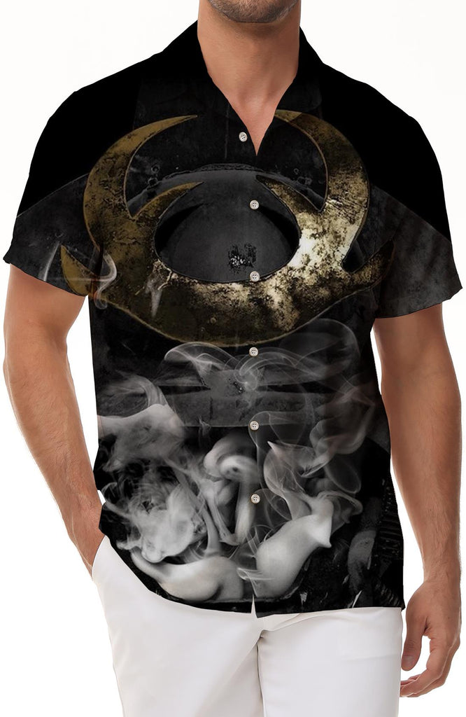 Hawaiian tropical button is a lapel of men's leisure outdoor outdoor simple daily clothes