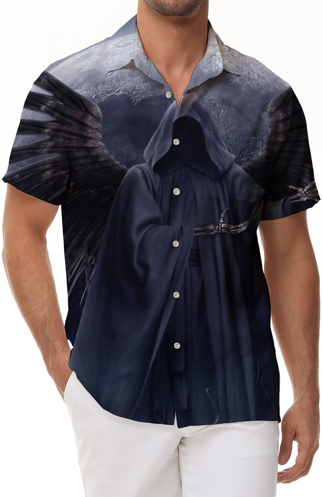 Men's 3D Printed Skull Short Sleeve Street Hip-Hop Trend Casual Personality Punk Short Sleeve Harajuku Casual Tops