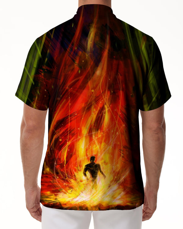 
Men's Loose Flame Shirt Hawaiian Casual Short Sleeve Shirt Pattern Button Top
                