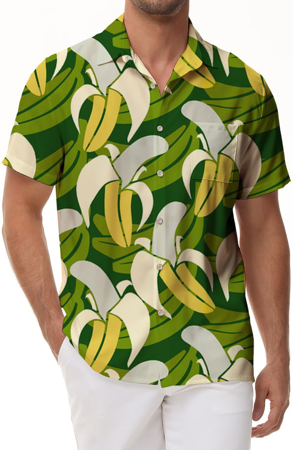 
Banana 3d Print Shirt Men Summer Vacation Tropical Plant Pattern Short Sleeve Hawaiian Shirt Button Lapel Hawaiian Shirt
                