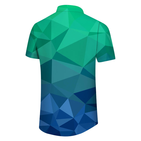 
Rectangular Casual Shirt Men's Everyday Hawaiian Button Tropical Abstract Print Shirt Short Sleeve Beachwear Green
                